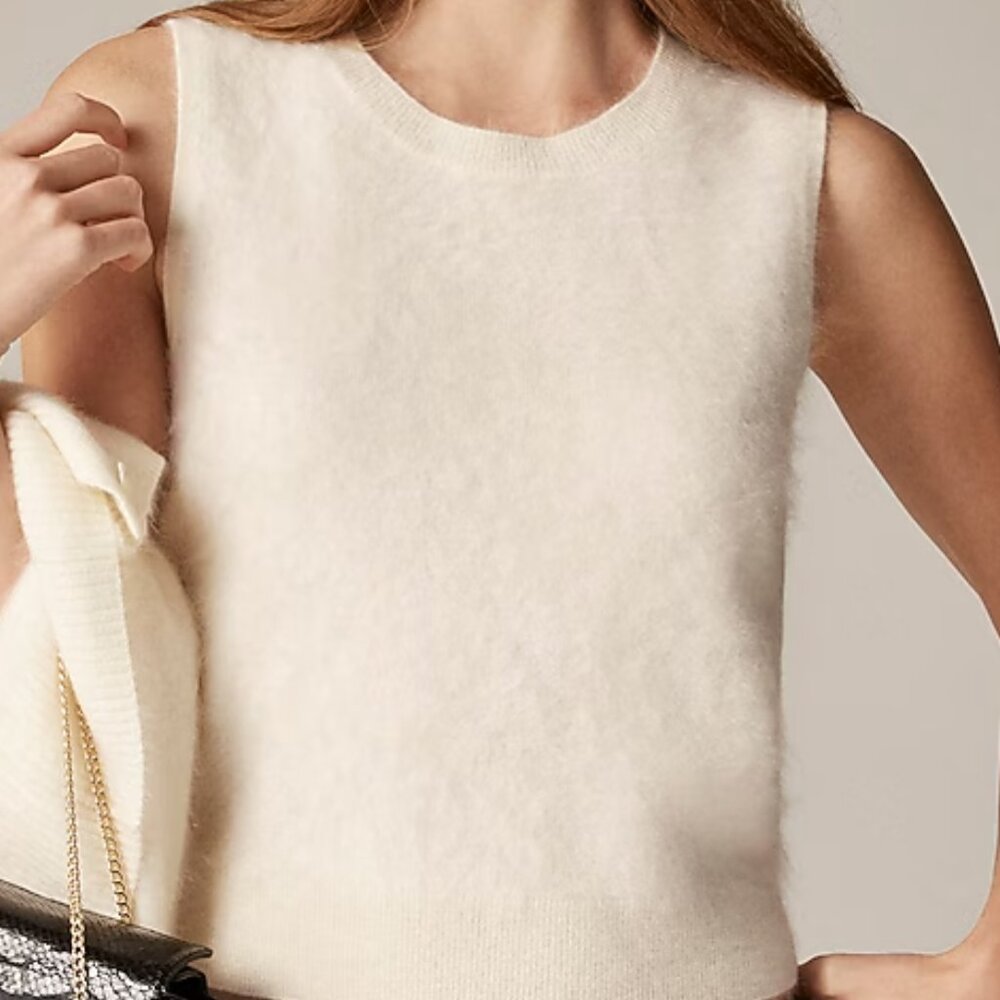 NWT J. Crew brushed cashmere sweatger vest
